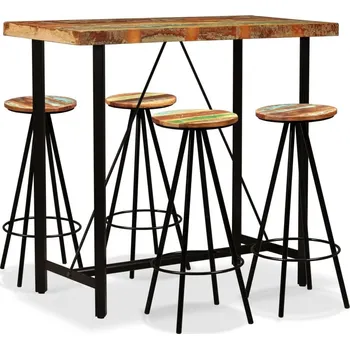 Jídelní set vidaXL Barový set 5 kusů masivní recyklované dřevo [275143]