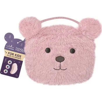 Kosmetická sada Invisibobble Kids Pink Teddy Set - Tangle Teezer mini Růžový + gumička do vlasů 3 ks Dárková sada