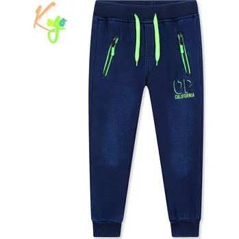 Chlapecké riflové kalhoty/ tepláky, zateplené - KUGO FK0317, modrá Barva: Modrá, Velikost: 116