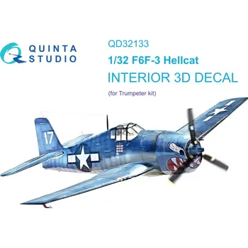 Plastikový model Quinta studio 1/32 F6F-3 Hellcat 3D-Print.&col.Interior (TRUMP)