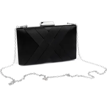 Kabelka Kabelka - psaníčko saténové, barva 4 černá stříbrná