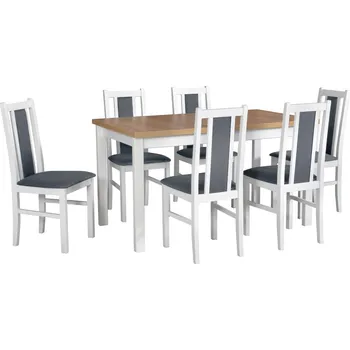 Jídelní set Jídelní set 6+1 Matouš Vyberte Tkaninu:: Tkanina 15, Vyberte Moření:: Deska sonoma, ostatní černé