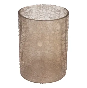 Svícen Svícen praskané sklo hnědý 10,5 x 14 cm
