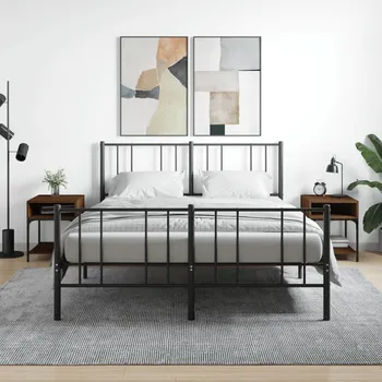 Noční stolek vidaXL Noční stolky 2 ks 40 x 41 x 50 cm kompozitní dřevo [825874] Barva: hnědý dub