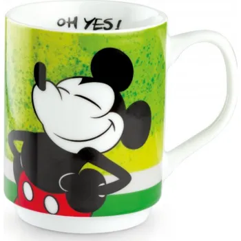Egan Italy Egan - Porcelánový hrnek Disney Mickey Mouse, zelený podklad - 350 ml