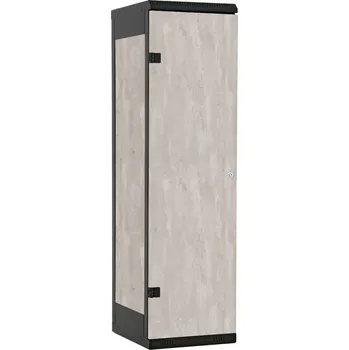 TRITON šatní skříň 1-dveřová kov-lamino T1750, černá - beton + doprava zdarma