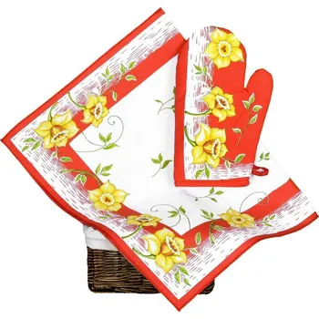 Chňapka Utěrka a chňapka bavlněná Narcis červená - Chňapka, utěrka