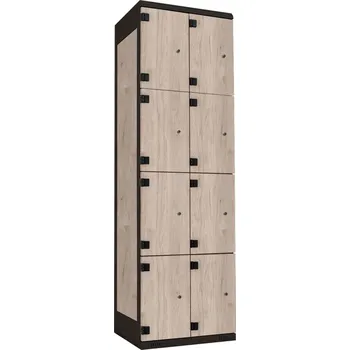 Šatní skříň TRITON šatní skříň s 8 boxy kov-lamino T1970, černá - ořech Light Rockrord + doprava zdarma