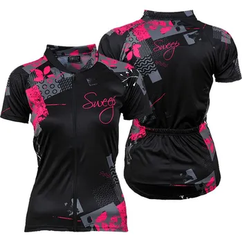 cyklistický dres Cyklistický dres CLASIC CYKLO D058 - černá / růžová