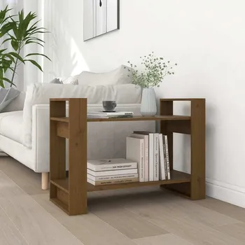 Knihovna vidaXL Knihovna / dělicí stěna 80 x 35 x 56,5 cm masivní borovice [813895] Barva: medová hnědá