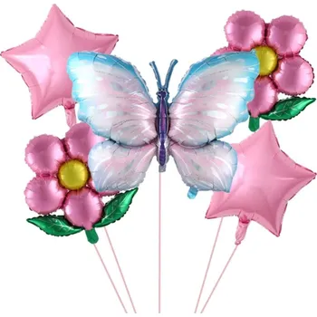 Dětský míč Čína Narozeninová party - růžové nafukovací balonky (sada po 6 ks) - duhové číslo Varianta: růžová 5 ks bez čísla