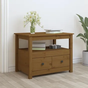 Obývací pokoj vidaXL Konferenční stolek 71 x 49 x 55 cm masivní borové dřevo [820939] Barva: medová hnědá