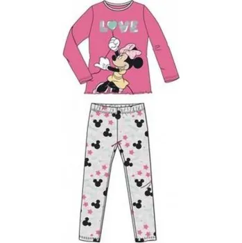 Dívčí pyžamo Sun City - Dívčí bavlněné pyžamo s dlouhým rukávem Minnie Mouse Disney - růžové 104