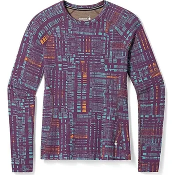 Smartwool W Classic Thermal Merino Baselayer Crew Purple iris digi plaid S