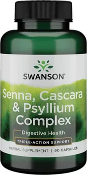 Přírodní produkt Swanson Senna, Cascara&Psyllium Complex 90 cps.