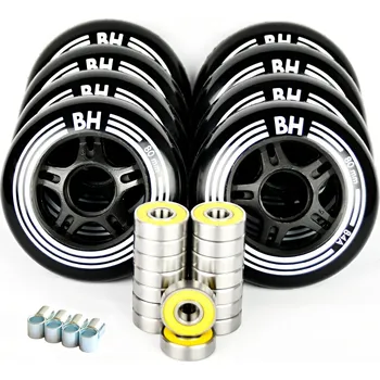Kolečko k in-line bruslím In-line sada koleček BH Black 80mm 84A 8 ks + 16 ks ložisek ABEC 9 + spacery