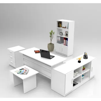 Psací stůl Sada kancelářského nábytku Brogr III bílá