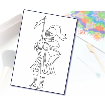 Radost v písku Šablona na pískování rytíř s kopím Varianta: A5 (148 x 210 mm)