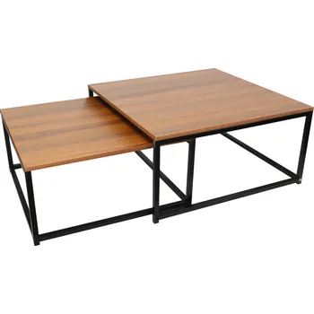 Konferenční stolek Set dvou konferenčních stolků, ořech/černá, KASTLER NEW TYP 1