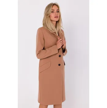 Dámský kabát Elegantní kabát MOE M758 velbloudí EU velikost: XL