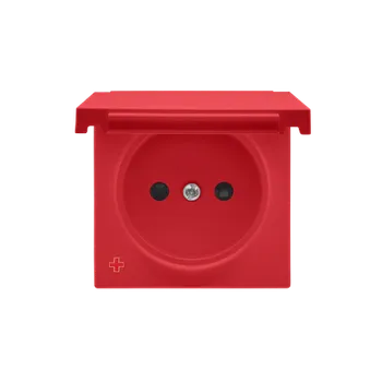 Elektrická zásuvka SIMON TGZ1BUZP/AB122 Kryt zásuvky, s uzemněním, IP44, víčko v barvě krytu, antibakteriální bílá