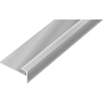 ACARA AP45 schodová lišta samolepící, hliník elox stříbro, 12x28 mm, 2,7 m, 5 mm AAE TA 5028-SK
