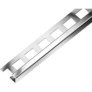 Podlahová lišta ACARA SP7 ukončovací lišta Q, pravidelná, nerez lesk V4A, 8 mm, 2,5 m AAEC 80-PR/V4A