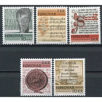 Poštovní známka (1981) MiNr. 65- 69 ** - Faerské ostrovy - historická písma