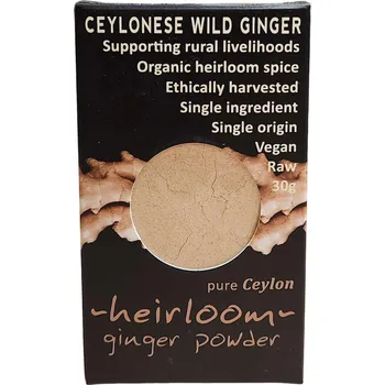 Koření Ceylon Kokonati | Bio Cejlonský sušený mletý zázvor čerstvý - sbíraný a sušený v době sklizně - 30 g