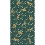 Eijffinger Zelená vliesová obrazová tapeta na zeď, šelmy, květiny, 333553, Festival, Eijffinger, velikost 2,8 x 1,5 m