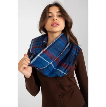 Šála Károvaný dámský komín model 40220 barva královská modrá+bordová