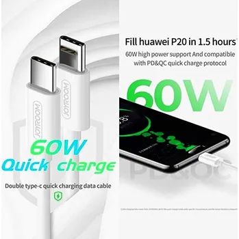 JOYROOM Dobíjecí a datový kabel Typ-C / Typ-C vysokorychlostní 1,2m