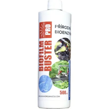 Hnojivo Aquabella Organics Biofilm Buster PRO 500 ml, přírodní bioenzym (Přírodní bioenzym Biofilm Buster PRO čistí, obnovuje a chrání pěstební zavlažovací systémy před ucpáním. Bakterie v Biofilm Buster PRO rychle a účelně čistí organické i minerální nánosy v)