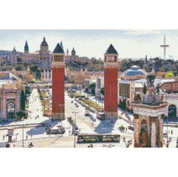 Diamantové malování Diamantové malování - Barcelona, Španělsko Velikost: 40x60cm, Rámování: Pouze srolované plátno, Diamanty: Kulaté