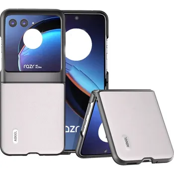 Pouzdro na mobilní telefon ABEEL 66103 ABEEL LEATHER Obal pro Motorola Razr 40 Ultra šedý