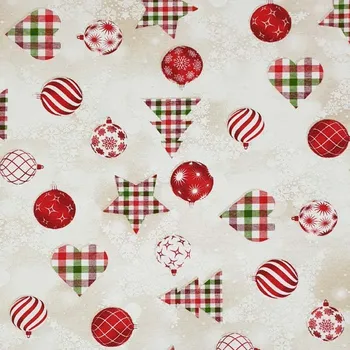 Dekorační látka P0883, vánoční ozdoby, š.140