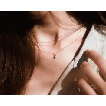 Náhrdelník Náhrdelník pozlacený larimar - Bohovibes 0001413