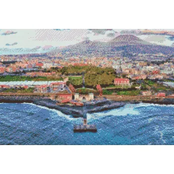 Diamantové malování Diamantové malování - Vesuv, Neapol Velikost: 40x60cm, Rámování: Pouze srolované plátno, Diamanty: Čtvercové