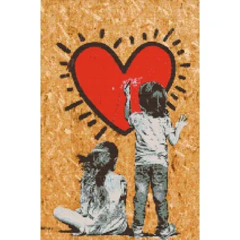 Diamantové malování Diamantové malování - Dětská láska Velikost: 40x60cm, Rámování: Pouze srolované plátno, Diamanty: Čtvercové