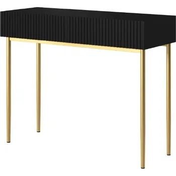 Toaletní stolek Toaletní stolek Nicole, matná černá / zlaté nohy