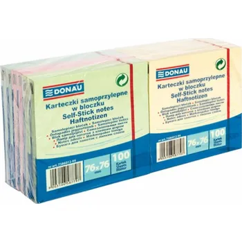 Samolepící bloček Donau DONAU samolepicí podložka, 76x76mm, 12x100 karet, mix barev