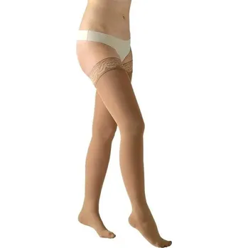 Dámské punčochy Stehenní punčochy Avicenum PHLEBO 360 II.KT—Velikost 4+, barva natura, s krajkou, délka dlouhá, se špicí