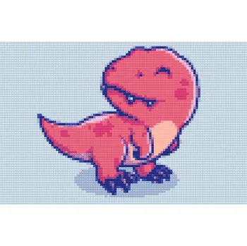 Diamantové malování Diamantové malování - Malý dinosaurus Velikost: 20x30cm, Rámování: Pouze srolované plátno, Diamanty: Čtvercové