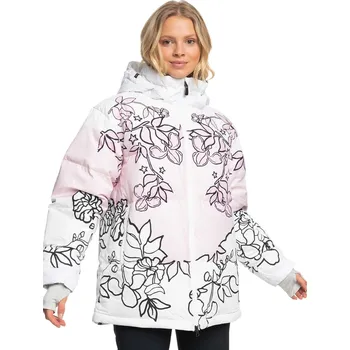 Bunda na snowboard Roxy X Rowley Puffer bright white laurel floral L 2024 - Odesíláme do 24 hodin