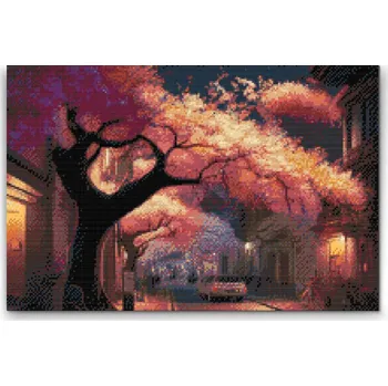 Diamantové malování Diamantové malování - Večerní ulice Velikost: 40x60cm, Rámování: Pouze srolované plátno, Diamanty: Čtvercové