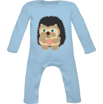 Kojenecký body Dětské body Long s potiskem Ježeček s jablíčkem dětské