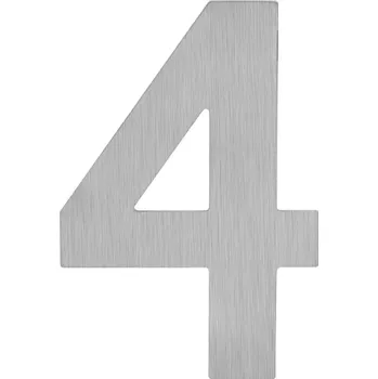 Domovní cedule LR - Domovní číslice "4" - 60 mm - nalepovací 60 mm BN - Broušená nerez