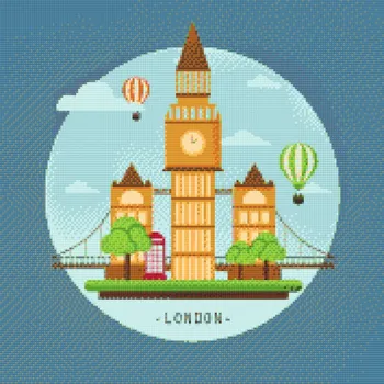 Diamantové malování Diamantové malování - Londýn, Velká Británie Velikost: 50x50cm, Rámování: Pouze srolované plátno, Diamanty: Kulaté