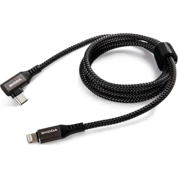 Datový kabel Škoda Nabíjecí a datový kabel USB-C na Apple Lightning - černý ŠKODA