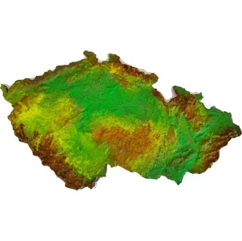 Reliéfní mapka Česka 10 kusů